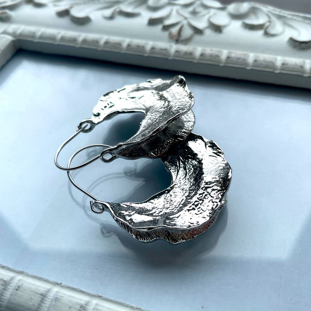 Silver Statement Earrings - Picture 2 of 7